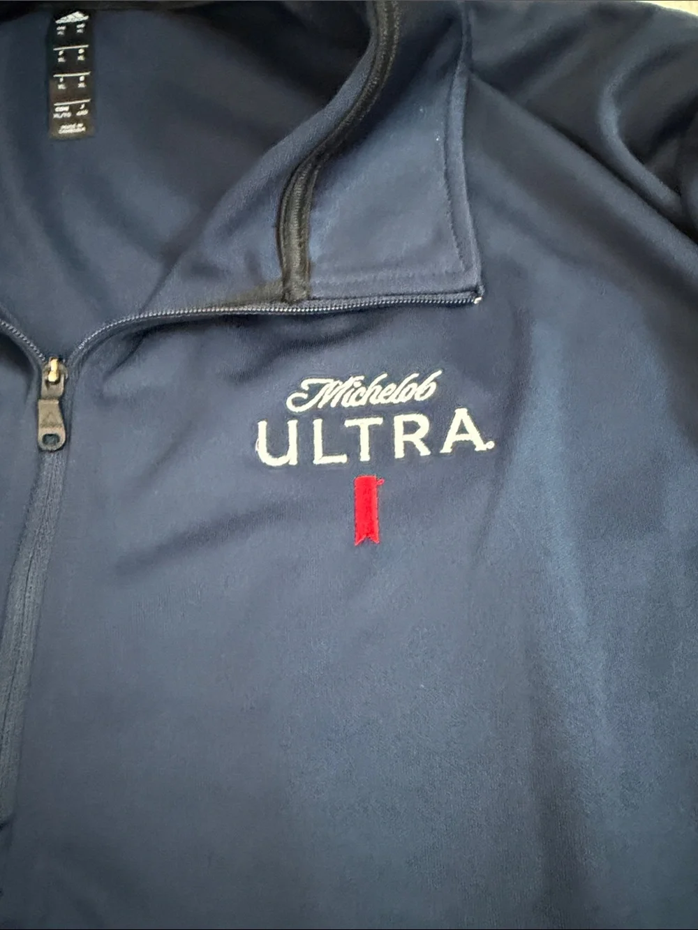adidas Navy Long Sleeve Pullover with Logo